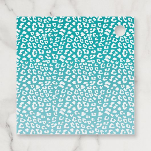 Monogram Turquoise Leopard Print Geschenkanhänger (Rückseite)