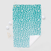 Monogram Turquoise Leopard Print Golfhandtuch (Insitu)