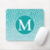 Monogram Turquoise Leopard Print Mousepad (Mit Mouse)