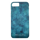 Monogram Turquoise Mandala Aquarellmuster Case-Mate iPhone Hülle (Rückseite)