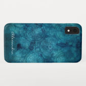 Monogram Turquoise Mandala Aquarellmuster Case-Mate iPhone Hülle (Rückseite (Horizontal))