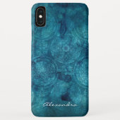 Monogram Turquoise Mandala Aquarellmuster Case-Mate iPhone Hülle (Rückseite)