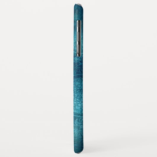 Monogram Turquoise Mandala Aquarellmuster Case-Mate iPhone Hülle (Hinten/Links)