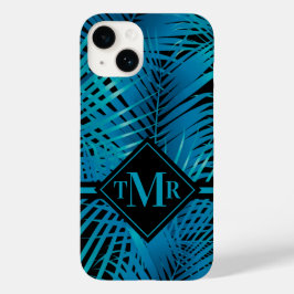 Monogram Turquoise Palm Case-Mate iPhone 14 Hülle