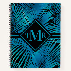 Monogram Turquoise Palm Notizblock