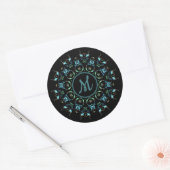 Monogram Turquoise Pearl Mandala Stickers (Umschlag)