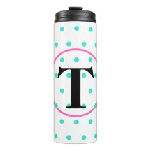Monogram Turquoise Polka Dots