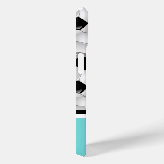 Monogram Turquoise Soccer Ball Muster Case-Mate iPhone Hülle (Rückseite / Rechts)