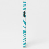 Monogram Turquoise Striped Zebra Muster Trendy Ca iPhone Hülle (Rechte Seite)