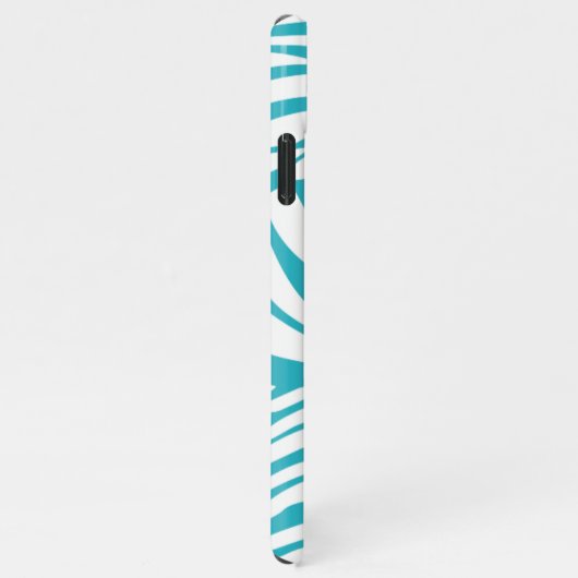 Monogram Turquoise Striped Zebra Muster Trendy Ca iPhone Hülle (Rechte Seite)