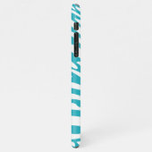 Monogram Turquoise Striped Zebra Muster Trendy Ca iPhone Hülle (Linke Seite)