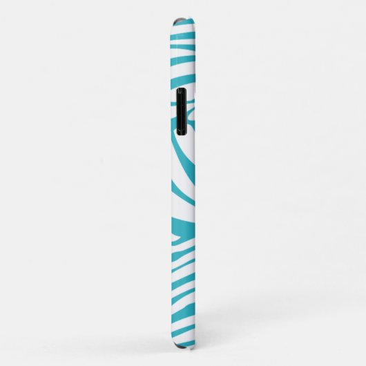Monogram Turquoise Striped Zebra Muster Trendy Case-Mate iPhone Hülle (Hinten/Rechts)