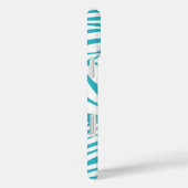 Monogram Turquoise Striped Zebra Muster Trendy Case-Mate iPhone Hülle (Rückseite / Rechts)