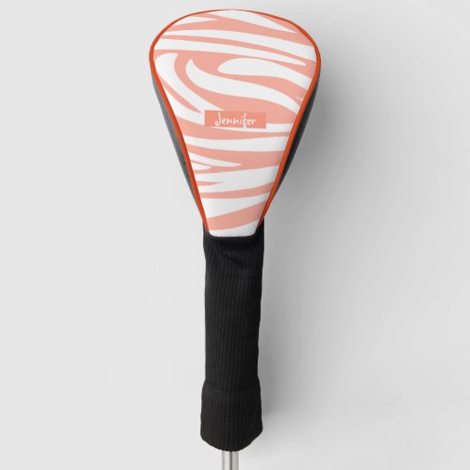 Monogram Turquoise Striped Zebra Muster Trendy Golf Headcover (Vorderseite)