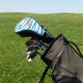 Monogram Turquoise Striped Zebra Muster Trendy Golf Headcover (In SItu)