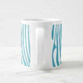 Monogram Turquoise Striped Zebra Muster Trendy Jumbo-Tasse (Rückseite)