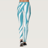 Monogram Turquoise Striped Zebra Muster Trendy Leggings (Rückseite)