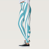 Monogram Turquoise Striped Zebra Muster Trendy Leggings (Links)