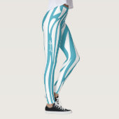 Monogram Turquoise Striped Zebra Muster Trendy Leggings (Rechts)