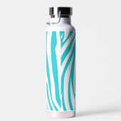 Monogram Turquoise Striped Zebra Muster Trendy Trinkflasche (Rechts)