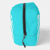 Monogram Turquoise Striped Zebra Muster Trendy Waschbeutel (Rechts)