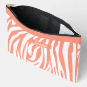 Monogram Turquoise Striped Zebra Muster Trendy Zubehörtasche (Offen)