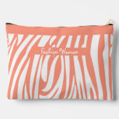 Monogram Turquoise Striped Zebra Muster Trendy Zubehörtasche (Rückseite)