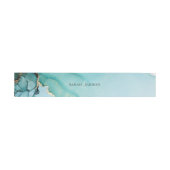 Monogram Turquoise Wedding Einladung Bauchband Einladungsbanderole (Flach)