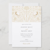 Monogram Twin Birds Viktorianisch Wedding Einladung (Vorderseite)