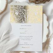 Monogram Twin Birds Viktorianisch Wedding Folieneinladung