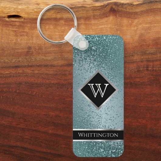 Monogram Twinkle Glitzer - Aquamarin Schlüsselanhänger (Vorderseite)