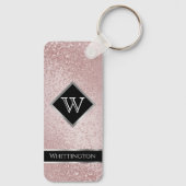 Monogram Twinkle Glitzer - Rose Gold Schlüsselanhänger (Rückseite)