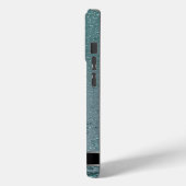 Monogram Twinkle Ombre - Aquamarin Case-Mate iPhone Hülle (Rückseite / Links)