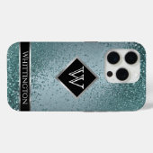 Monogram Twinkle Ombre - Aquamarin Case-Mate iPhone Hülle (Rückseite (Horizontal))