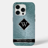 Monogram Twinkle Ombre - Aquamarin Case-Mate iPhone Hülle (Rückseite)