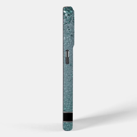 Monogram Twinkle Ombre - Aquamarin Case-Mate iPhone Hülle (Rückseite / Rechts)