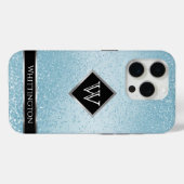 Monogram Twinkle Ombre - Baby Blue Case-Mate iPhone Hülle (Rückseite (Horizontal))