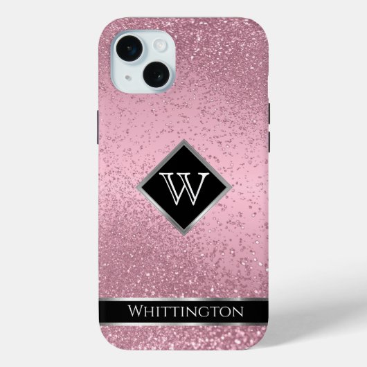 Monogram Twinkle Ombre - Pink Case-Mate iPhone Hülle (Rückseite)