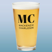 Monogram Two Initial Name Personalisiert Beer