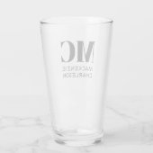 Monogram Two Initial Name Personalisiert Glas (Rückseite)