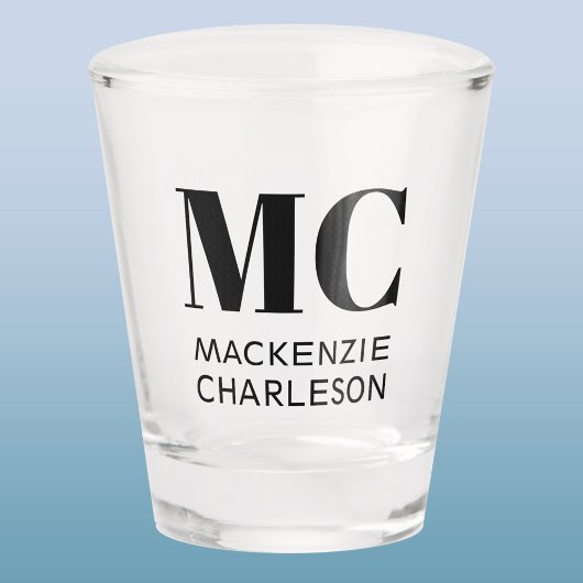 Monogram Two Initials Custom Schnapsglas