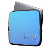 Monogram Two Tone Blue Color Combination Laptopschutzhülle (Vorderseite Links)