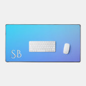 Monogram Two Tone Blue Color Combination Schreibtischunterlage (Tastatur & Maus)