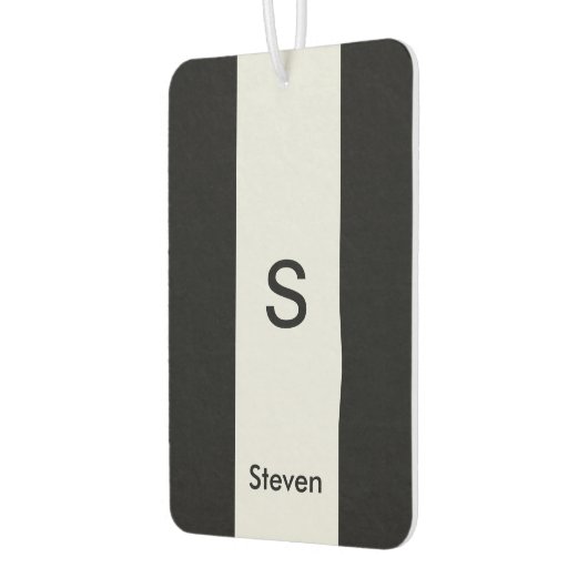 Monogram Two Tone Modern Black and Light Gray Autolufterfrischer (Links)