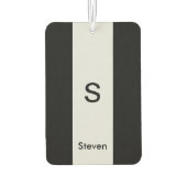 Monogram Two Tone Modern Black and Light Gray Autolufterfrischer (Rückseite)