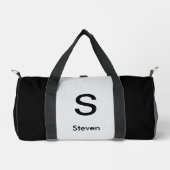 Monogram Two Tone Modern Black and Light Gray Duffle Bag (Vorderseite)
