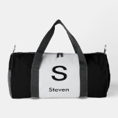 Monogram Two Tone Modern Black and Light Gray Duffle Bag (Rückseite)