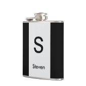 Monogram Two Tone Modern Black and Light Gray Flachmann (Links)