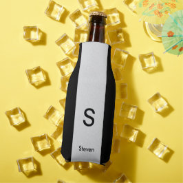 Monogram Two Tone Modern Black and Light Gray Flaschenkühler