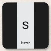 Monogram Two Tone Modern Black and Light Gray Getränkeuntersetzer (Vorderseite)